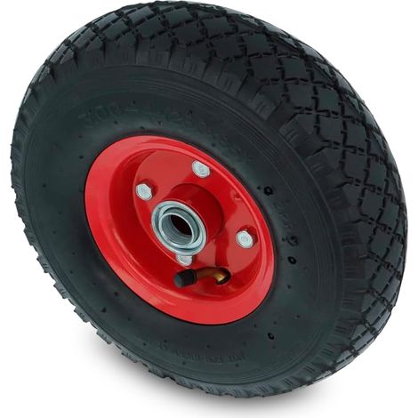 Roues gonflables Adaptées aux chariots et caddies Chambre à air Diamètre : 220 mm Diamètre d'alésage : 16 mm