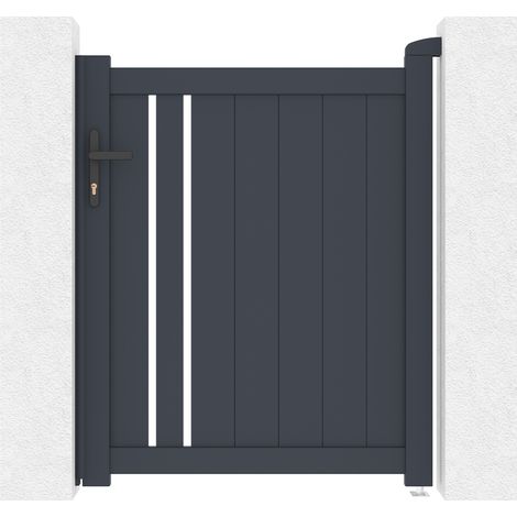 Casanoov – Portillon aluminium 1m GIONA 100x120cm gris – Résistant à la corrosion – Installation simplifiée – Design moderne et élégant (1/5)