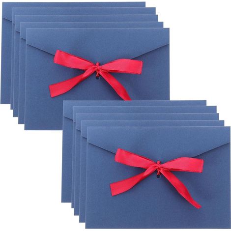 10 Stück perlmuttfarbene Briefumschläge, blaues Briefpapier, kleine Beutel (1/5)