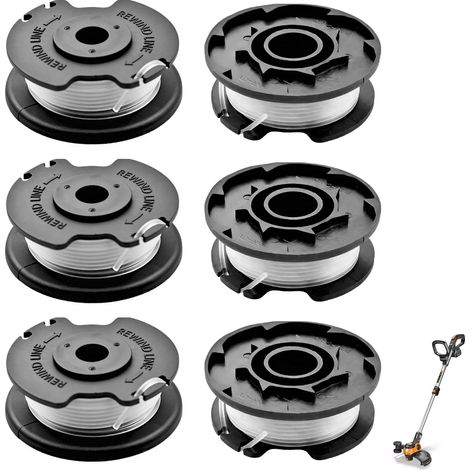 Lot de 6 Bobine Fil pour GE-CT 18/28 Li, Bobine Rechange Débroussailleuse pour GE-CT 18/28 Li TC, Fil Coupe en Nylon 4,9m Long Diamètre 1,6mm, Coupe Rapide Flexible Installation Facile (1/5)