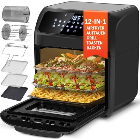 Friteuse à air chaud 12 L avec 12 fonctions et 7 accessoires inclus (1/5)
