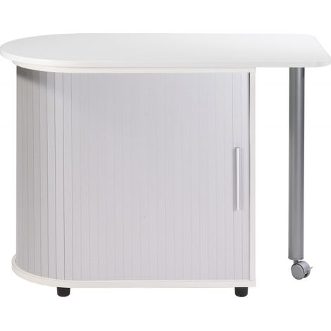 Bureau Informatique Blanc et Table Pivotante - Coloris: Aluminium (1/3)