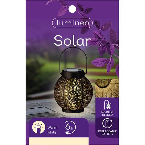 Farol solar de metal 16 cm