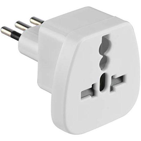 Electraline 70042, Adattatore da Viaggio da Mondo a Italia, Bianco (1/3)