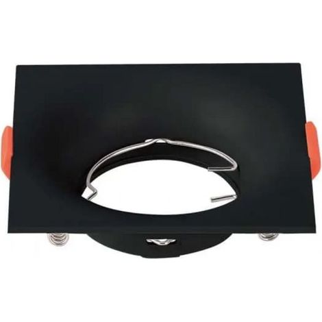 Soporte de foco empotrable cuadrado V-TAC para focos LED GU10, negro