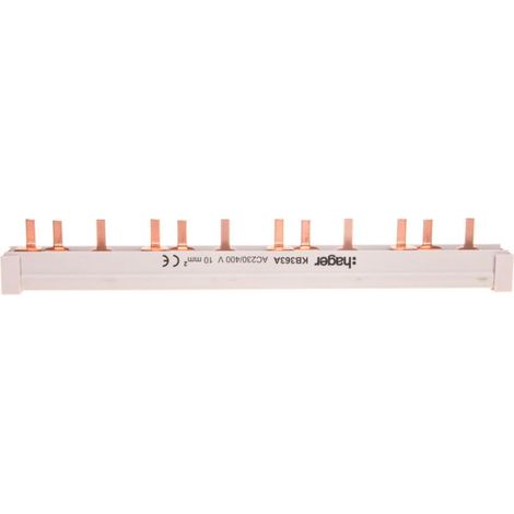 Barre de pontage 3 Pôles 63A languette 10mm² 12 Modules HAGER KB363A