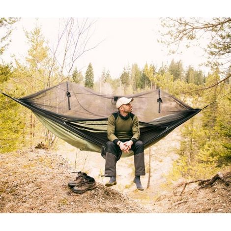 AMAZONAS Hamac Ultra léger avec moustiquaires Traveller Thermo XXL 780 g 305 x 160 cm ...