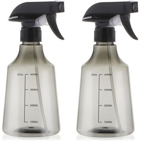 Lot de 2 bouteilles d'eau avec vaporisateur à brume fine et feuilles pour plantes, gris (1/5)