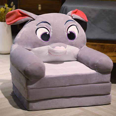 Fauteuil Enfant Pliable - Dossier De Canapé Pour Enfants - Canapé-Lit 2-en-1 Pour Chambre Ou Salon - Sans Rembourrage Intégré - Gris - Taille Unique