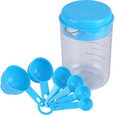 Ensemble de 7 tasses et cuillères doseuses en plastique écologique (1/5)