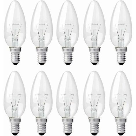 Ampoules à vis Edison E14, 40 W, transparentes, à incandescence, à intensité variable, effet flamme, lot de 10. (1/4)