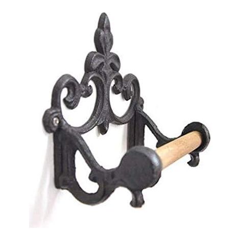 Porte-papier toilette noir à vis, style vintage