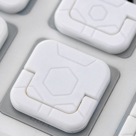 20 pièces cache-prises de sécurité enfant ignifuges en plastique blanc, protection pour prises murales (fiches 3 broches) (1/5)