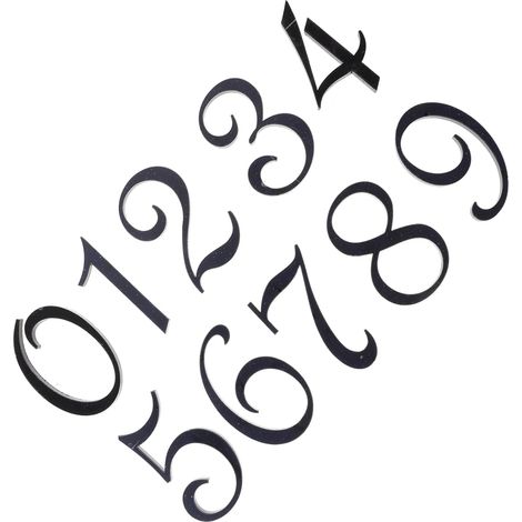 Lot de 10 numéros maison numériques, d'adresse pour et boîte aux lettres, porte extérieurs modernes (1/5)