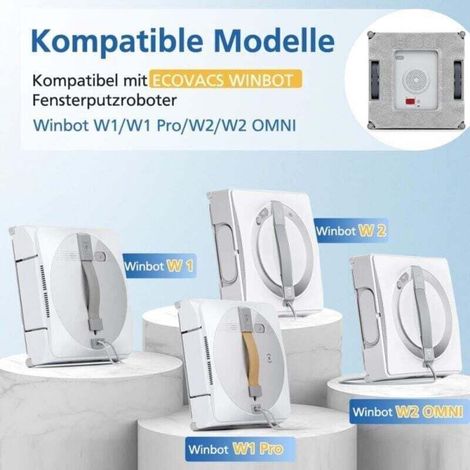 6er-Pack Reinigungspads für Ecovacs Winbot W1 / W1 Pro / W2 / W2 Omni Fensterputzroboter – Waschbares Mikrofasertuch für Fensterputzroboter (1/5)