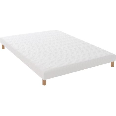 Sommier tapissier à lattes blanc Made in France 140 x 190 cm (1/2)
