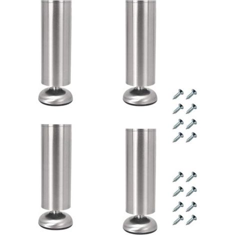 Set mit 4 verstellbaren Möbelfüßen aus Edelstahl, 25 cm dick, für TV-Ständer und Sofas