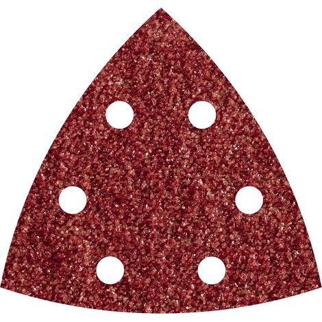 Carta Abrasiva Velcrata Levigatrice a Delta Triangolo Strappo 95 mm Wolfcraft - Grana: 80 (1/2)