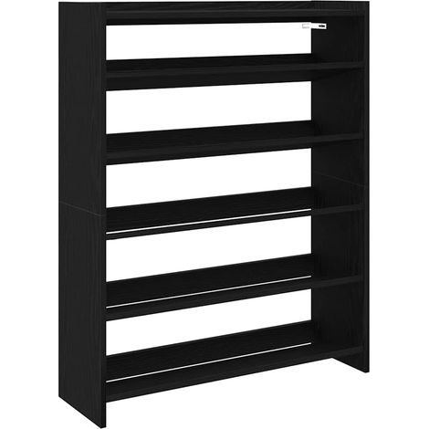 Maison Exclusive - Zapatero madera contrachapada negro 80x25x100