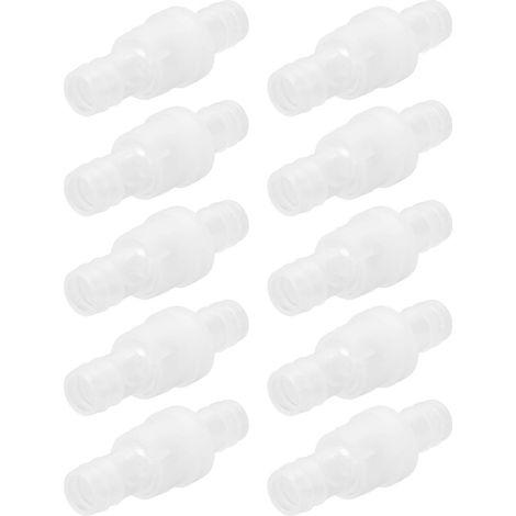 Lot de 10 clapets anti-retour 1 voie PP translucides 12mm pour tuyau aquariums chimie boissons médical (1/5)