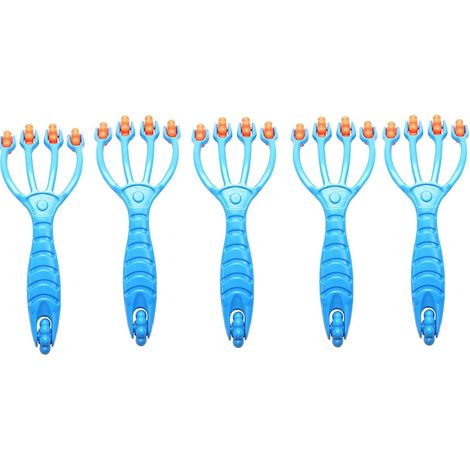 5X Bleu Masseur de Corps en Plastique Roulant de 4 Doigts Massager Soulager la Fatigue une la Jambe de Tête de Hanche de Fesses (1/5)