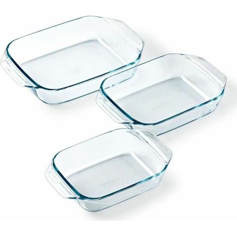 Set da 3 pirofile da forno - PYREX - Vetro - Rettangolari - Irresistibili - 20-25-28 cm (1/5)