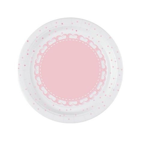 Bigiemme Piatto Carta D 18 Cm Baby Cuori Rosa Cf 8 Pz (1/3)