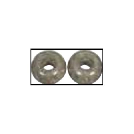 RAYHER - 2 PEZZI - PERLINE IN VETRO OPACO CON FORO GRANDE Ø16MM L.6 MM - COLORE ANTRACITE
