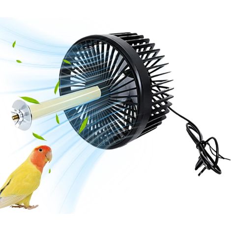 Ventilateur refroidissant cage à oiseaux Universel Flux d'air Indirect Ventilateur refroidissant cage à perroquets pour les Chats Canaris Perruches Calopsittes Inséparables (1/5)