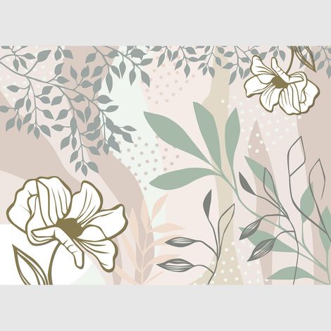 Papier peint intissé - Fleurs vectorielles - 375x270 cm (1/4)