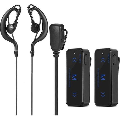 Lot de 2 mini talkies-walkies 400-470 MHz, radio bidirectionnelle 3 W, émetteur-récepteur, oreillette, casque antibruit, alimentation USB-AquaForge (1/5)