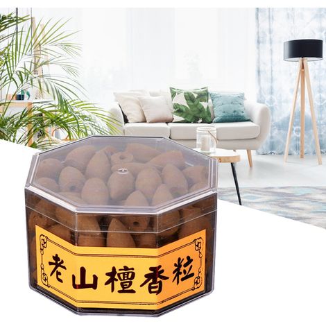 Brûleur d'encens en bois de santal naturel avec fonction anti-reflux pour usage domestique, cônes d'encens bouddhistes pour usage intérieur (2) (1/5)