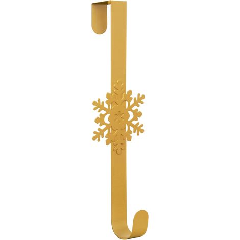 Weihnachtskranz mit goldenen Schneeflocken – Türhänger für die Haustür als Weihnachts- und Winterdekoration – Weihnachtskranz für Zuhause