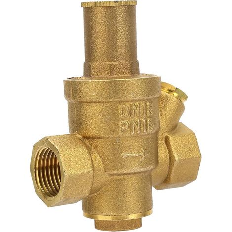 Water Pressure Regulator, Brass DN15, 1/2 Thread, Piston Structure, 1.6 MPa, 3.2 x 6.5 cm (1/5)