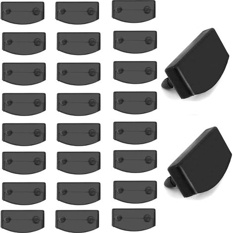 24 pcs Lattenrost Halterungen, Seitenhalterungen Kunststoff-Bettlattenhalter-Sets für Betten Verbindungszubehör Bett Rahmen Kappen Ersatzteile, schwarz (einseitig 54 mm x 9 mm innen)