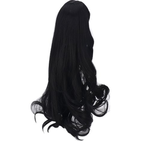 Langue cible : chinois. Perruque pour poupée 1/3, cheveux longs et bouclés, accessoires de remplacement pour poupée, noir naturel, 20-23 cm (8-9 pouces). (1/5)
