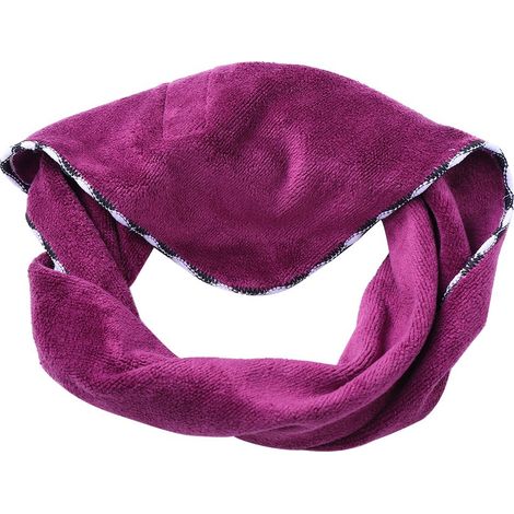 Bandeau Élastique Pour Visage - Serviette Cheveux En Fibre Polyester - Pour Salle De Bain Et Maquillage - 1 Pièce Violet (1/5)