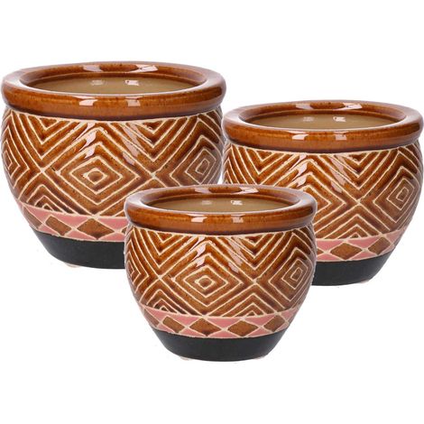 Coprivaso ceramica 1-3 greca scuro cm30h21 (1/2)