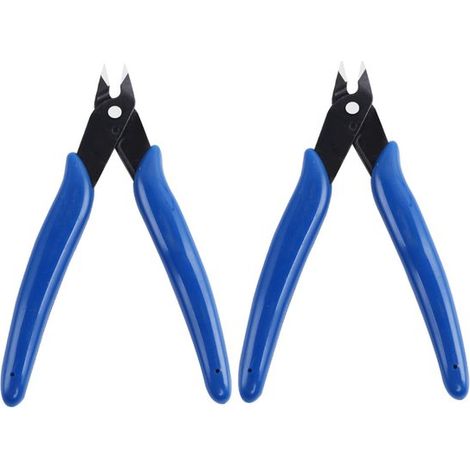 Outil de coupe latéral miniature en 2 parties pour couper les broches des composants électroniques (8 x 13 x 3 cm) pour les projets de loisirs créatifs et la fabrication de bijoux. (1/5)