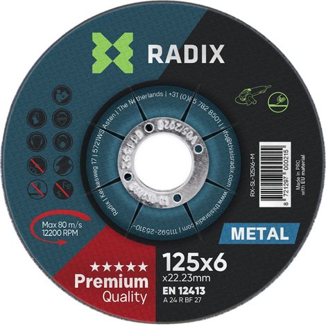 Disque à meuler - Radix - Métal - 125 x 6 x 22.23 mm (1/2)
