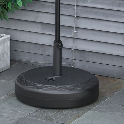 Runder Kunststoff-Schirmständer, 30 kg, Ø 55 cm, für Stangen mit Ø 38–48 mm, Schwarz