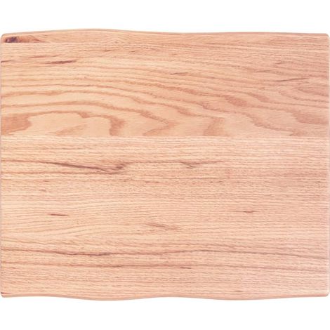 Dessus de table, Plateau De Table bois chêne massif traité bordure assortie LKF45860 (1/4)