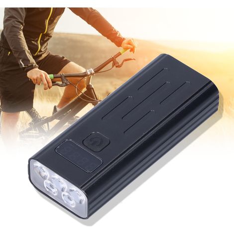 LED-Fahrradlampe mit 5 Beleuchtungsmodi, intelligentem Display, Notstromversorgung über USB-Ausgang, USB-Ladefunktion, geeignet für Fahrräder und Mountainbikes. (1/5)