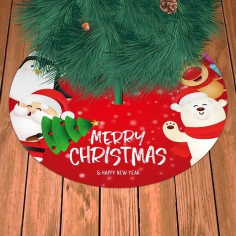 Tapis Pour Jupe D Arbre De Noël - Flanelle - 84 Cm - Décoration Intérieure Et Extérieure - 1 Pièce (1/4)