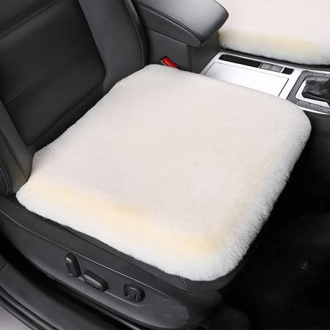 2 Pièces Coussin Voiture Siege, Protecteur/Housse de Siège Voiture Avant Super Doux Confort, Hiver Épaissir Avant arrière Coussin de siège, Confortable, pour Auto Bureau(Beige) (1/5)