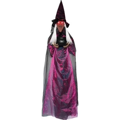 Hexe gruselige Hexe beleuchtet mit gruseligen Augen