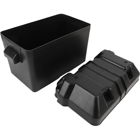 Contenitore per batterie per camper, in ABS antiurto, per auto, barche e rimorchi, adatto a batterie di dimensioni inferiori a 325x195x185 mm. (1/4)
