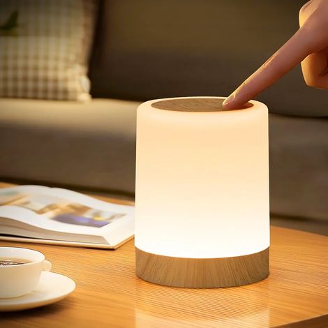 Lampe de chevet tactile à intensité variable 256 couleurs et 3 modes lampe de nuit LED sans câble avec jardin terrasse extérieur (1/5)
