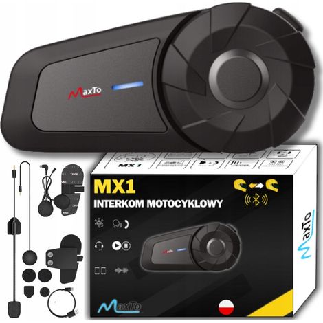 INTERCOM MOTO BLUETOOTH MAXTO MX1  BLUETOOTH  VOIX OFF EN POLONAIS