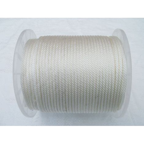 5MM x 100 Metre Reel, White, Solid Braided Starter Rope - Recoil Pull Cord